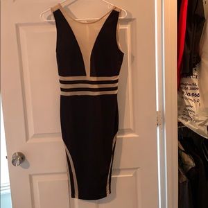 Black and Mesh midi dress